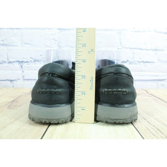 *LL Bean All Week Black Leather Slip On Moccasin Slipper Shoes Size 12.5 Inches - Picture 6 of 10